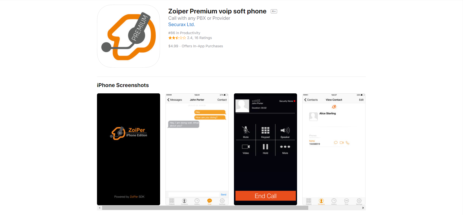 Zoiper - iTunes