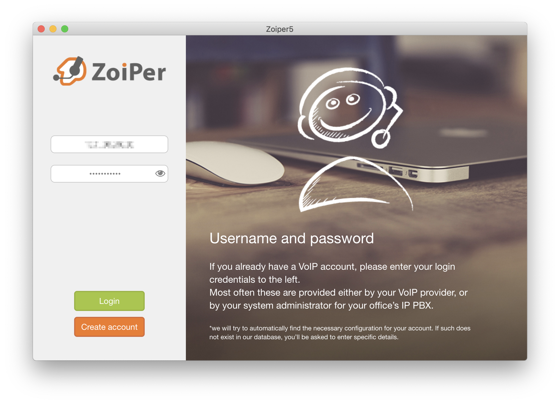 ZoIPer - Account